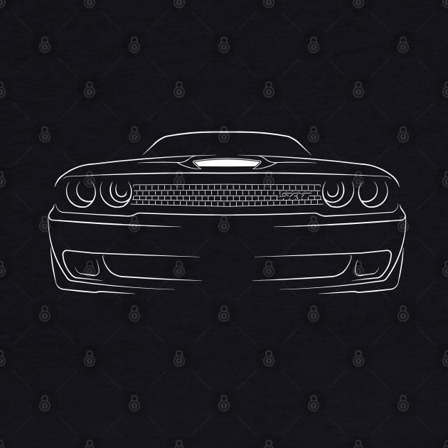 Dodge Challenger SRT Hellcat - front stencil, white by mal_photography